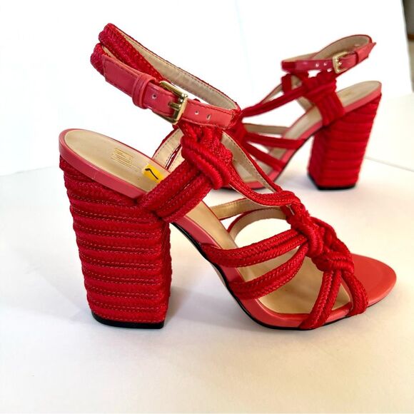 CAbi Tiptoe Hibiscus Red Knotted Rope Ankle Strap Sandals Size 7 - Picture 7 of 16